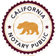 California Notary Public emblem featuring the California bear